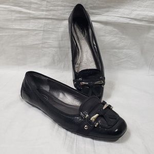 Talbots Black Patent Leather Ballet Flats Ribbon
